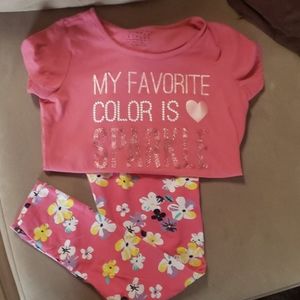 Girls top and leggin"My favorite color is sparkle"